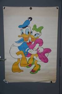 lot 100 image: Vintage Hallmark and Disney Donald and Daisy Duck Poster