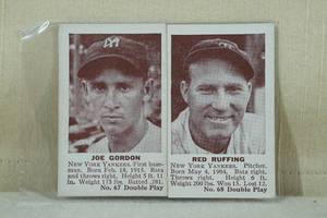 lot 25 image: 1941 Double Play Joe Gordon and Red Ruffing Baseball Card