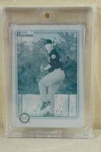 lot 24 image: 2010 Bowman Heritage Alex Wimmers Cyan Printing Plate 11