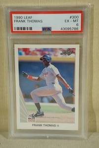 lot 26 image: 1990 Leaf Frank Thomas #300 Rookie Card - PSA 6
