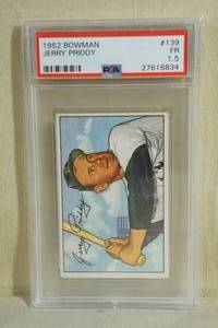 lot 31 image: 1952 Bowman Jerry Priddy #139 Card - PSA 1.5