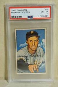 lot 35 image: 1952 Bowman Murray Dickson #59 Card - PSA 4