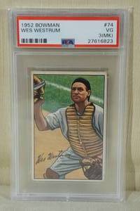 lot 36 image: 1952 Bowman Wes Westrum #74 Card - PSA 3