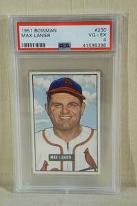 lot 48 image: 1951 Bowman Max Lanier #230 Card - PSA 4