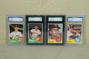 lot 52 image: 4 Graded 1963 Topps Washington Senators Cards - Stenhouse, McClain