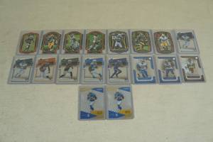 lot 95 image: Clear and Die Cut Football Cards - Kelley, Swift, Higgins, Dillon