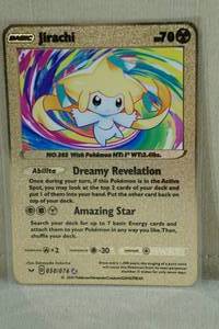 lot 156 image: Custom Metal Jirachi Pokemon Card