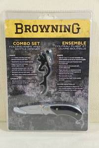lot 42 image: Browning Folding Pocket Knife and Bottle Opener Combo Set