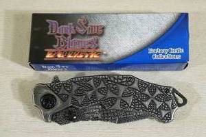 lot 43 image: Dark Side Blades Ballistic Fantasy Folding Knife - Iron Cross