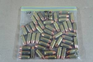 lot 68 image: 50 Reloaded .45 Auto JHP Ammo