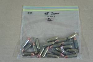 lot 70 image: 20 Reloaded .38 Super FMJ Ammo