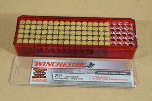 lot 72 image: 80 Winchester Super-X .22 LR 40 Gr Copper Plated HP Ammo