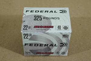 lot 77 image: 325 Federal Automatch .22 LR 40 Gr Ammo