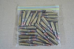 lot 97 image: 27 Reloaded .308 Win SP Ammo