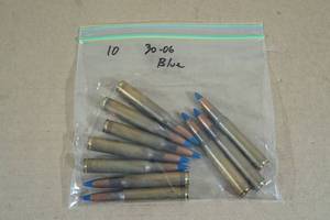 lot 101 image: 10 .30-06 Sprg Blue Tip Ammo