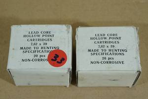 lot 110 image: 40 Military Surplus 7.62 x 39 Lead Core HP Ammo
