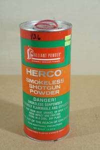 lot 143 image: Partial Can Alliant Herco Smokeless Shotgun Powder