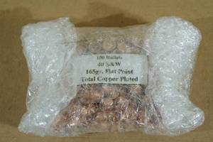 lot 160 image: 100 40 S&W .400 165 Gr Copper Plated FP Bullets