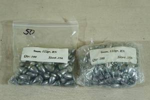 lot 175 image: 150 9mm .356 122 gr RN Cast Bullets