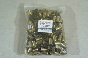 lot 181 image: 250 Primed .45 ACP Brass Casings