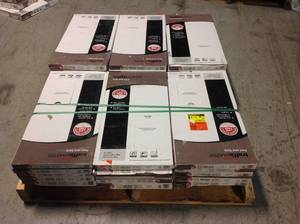 lot 20 image: Lot of 33 Boxes of TrafficMaster Light Grey Travertine Peel and Stick Vinyl Tile Flooring Customer Returns See Pictures