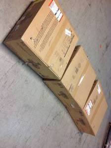 lot 33 image: Lot of 3 of Windara LED IndoorCovered Outdoor Black Ceiling Fan with Light Kit and Remote Control Customer Returns See Pictures