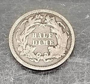 1861 US SEATED HALF DIME CIVIL WAR DATE