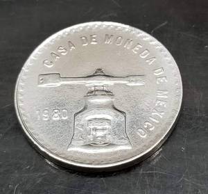 1980 MEXICO UNA ONZA PLATA PURA 1 TROY OZ SILVER