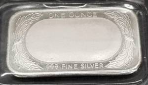 1 TROY OZ .999 FINE SILVER BAR FLAG DESIGN SEALED