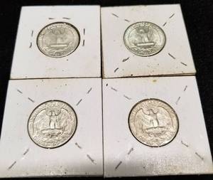 GROUP OF 4 SILVER QUARTERS AS PICTURED