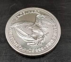 1985 ENGELHARD THE AMERICAN PROSPECTOR 1 TROY OZ .999 FINE SILVER