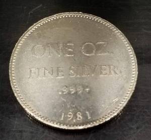 1981 HOFFMAN & HOFFMAN 1 TROY OZ .999 FINE SILVER