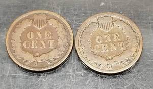 2 INDIAN HEAD CENTS 1880 1892
