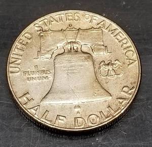 1963-D FRANKLIN HALF DOLLAR UNC NICELY TONED