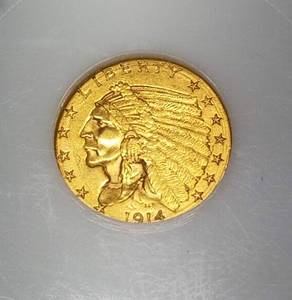 1914-D US $2.50 GOLD INDIAN MS64 PCI
