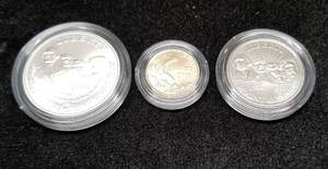 US MINT MT RUSHMORE  3 COIN GOLD & SILVER SET .24 OZ GOLD INCLUDED