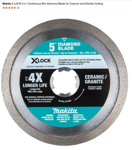 lot 30 image: Makita X-LOCK 5 in. Continuous Rim Diamond Blades for CeramicGranite & DIABLO 10 in. x 84-Tooth LaminateAluminumPlastics Circular Saw Blade