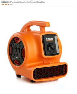 RIDGID 600 CFM Portable Blower Fan Air Mover with Daisy Chain. See Pictures