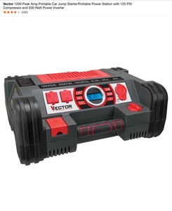 Vector 1200 Peak Car Jump Starter, 500-Watt Inverter & 120-Watt USB Power Inverter. See Pictures