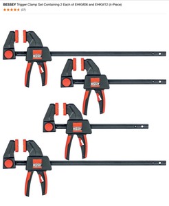 (2) BESSEY Trigger Clamp Set Containing 2 Each of EHKM06 and EHKM12 (4-Piece). See Pictures