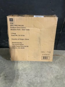 Hampton Bay Braxton Park Black Square Metal Outdoor Side Table. See Pictures