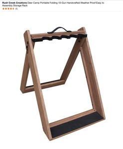 (2) Rush Creek Creations Deer Camp Portable Folding 10-Gun Handcrafted Weather Proof Easy to Assembly Storage Rack. See Pictures