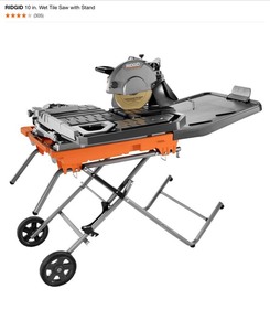 RIDGID 10 in. Wet Tile Saw with Stand. See Pictures