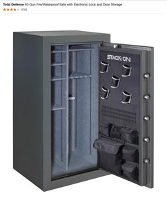 Total Defense 40-Gun FireWaterproof Safe with Electronic Keypad and Door Storage. See Pictures