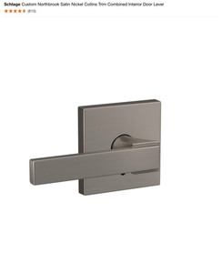 (7) Schlage Custom Northbrook Satin Nickel Collins Trim Combined Interior Door Levers. See Pictures
