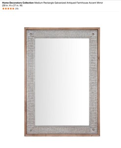 Home Decorators Collection Medium Rectangle Galvanized Antiqued Farmhouse Accent Mirror (39 in. H x 27 in. W). See Pictures