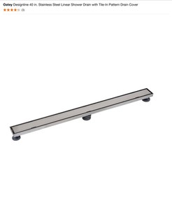 (2) Oatey Designline 40 in. Stainless Steel Linear Shower Drain with Tile-In Pattern Drain Cover. See Pictures