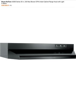 Broan-NuTone 42000 Series 30 in. 230 Max Blower CFM Under-Cabinet Range Hood with Light in Black  Replacement Filters. See Pictures