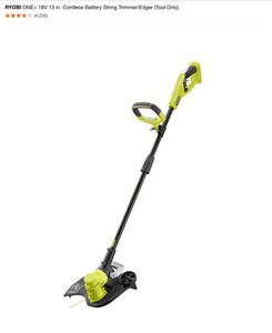 (3) RYOBI ONE 18V 13 in. Cordless Battery String TrimmerEdger (Tool Only). See Pictures