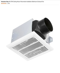 Hampton Bay 80 CFM Ceiling Mount Roomside Installation Bathroom Exhaust Fan & Broan-NuTone 50 CFM CeilingWall Exhaust Fans. See Pictures
